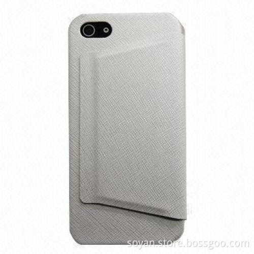 Book-opened soft PU leather case in white color for Apple iPhone All series many colors can be made
